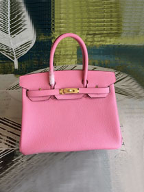 Hermes original togo leather birkin 30 bag H30-1 cherry pink