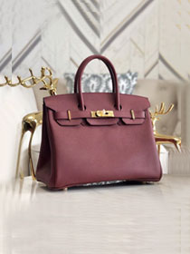 Hermes original epsom leather birkin 25 bag H25-3 bordeaux	