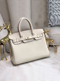 Hermes original epsom leather birkin 25 bag H25-3 cream white