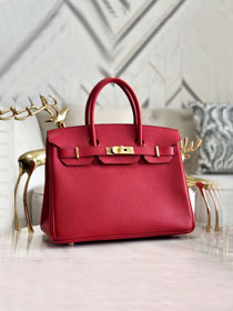 Hermes original epsom leather birkin 25 bag H25-3 rouge tomate