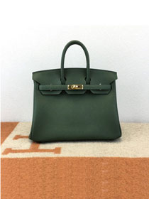 Hermes original epsom leather birkin 25 bag H25-3 vert anglais