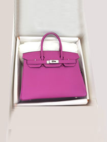 Hermes original togo leather birkin 25 bag H25-1 rose magnolia