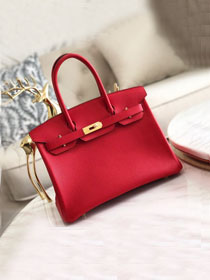 Hermes original togo leather birkin 25 bag H25-1 rouge tomate