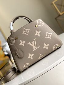 2021 louis vuitton original embossed calfskin montaigne MM handbag M45485 grey