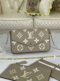 Louis vuitton original monogram calfskin felicie pochette M69977 grey