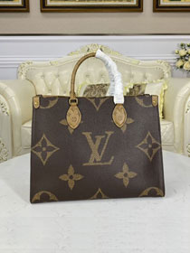 Louis vuitton original monogram canvas onthego tote bag MM M45321(black strap)