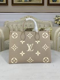 Louis vuitton original embossed calfskin onthego mm M45494 grey