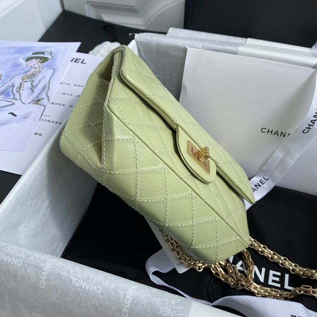 CC original calfskin small 2.55 handbag AS0874 light green