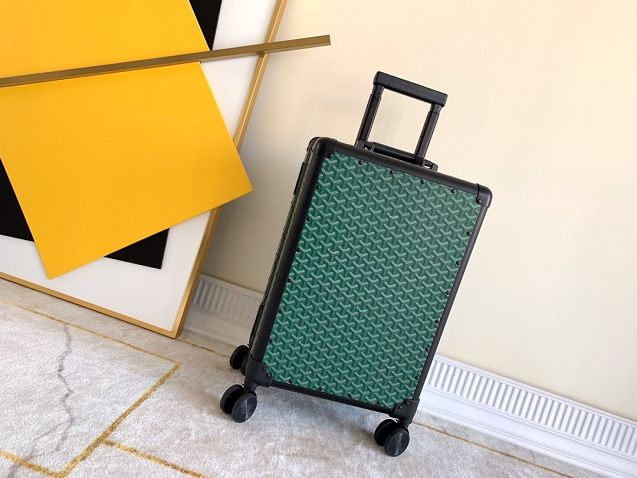 Goyard canvas rolling luggage GY0003 green