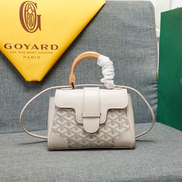 Goyard original canvas  mini saigon bag GY0007 beige