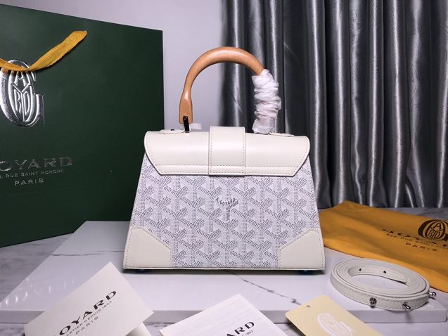 Goyard original canvas saigon structure mini bag GY0009 white