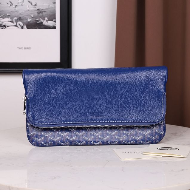 Goyard original calfskin&canvas sainte marie MM clutch GY0020 blue