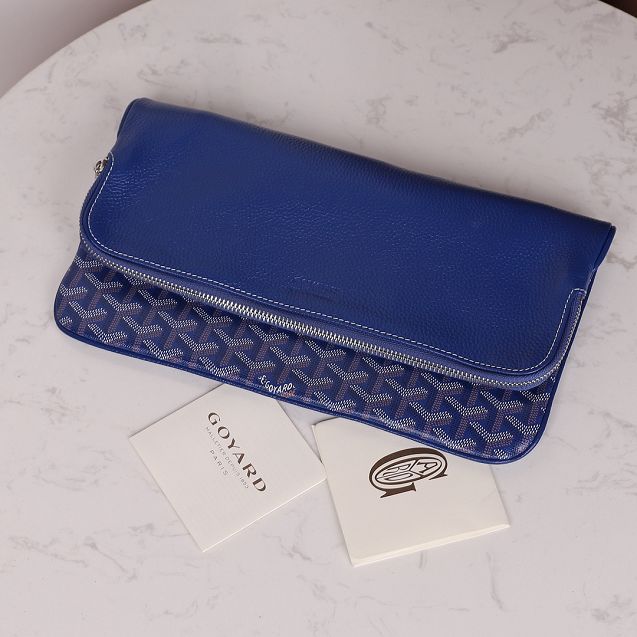 Goyard original calfskin&canvas sainte marie MM clutch GY0020 blue