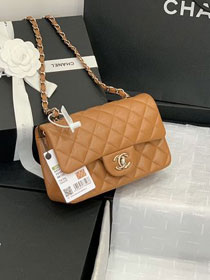 CC original lambskin mini flap bag A69900 caramel