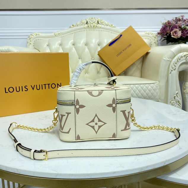 2021 Louis vuitton original calfskin vanity pm handbag M45599 white