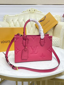 Louis vuitton original embossed calfskin onthego pm M45660 freesia pink