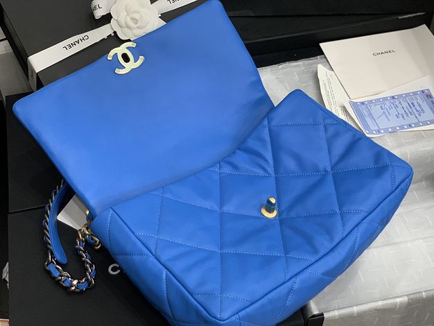 2021 CC original lambskin 19 maxi flap bag AS1162 blue