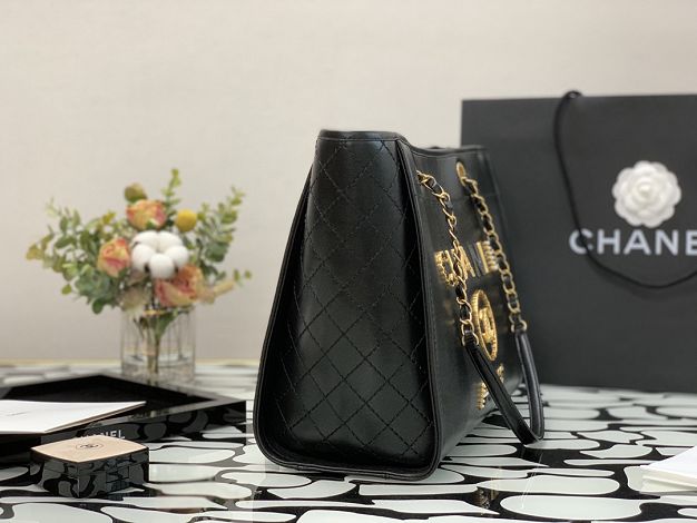 CC original calfskin small shopping bag A67001 black