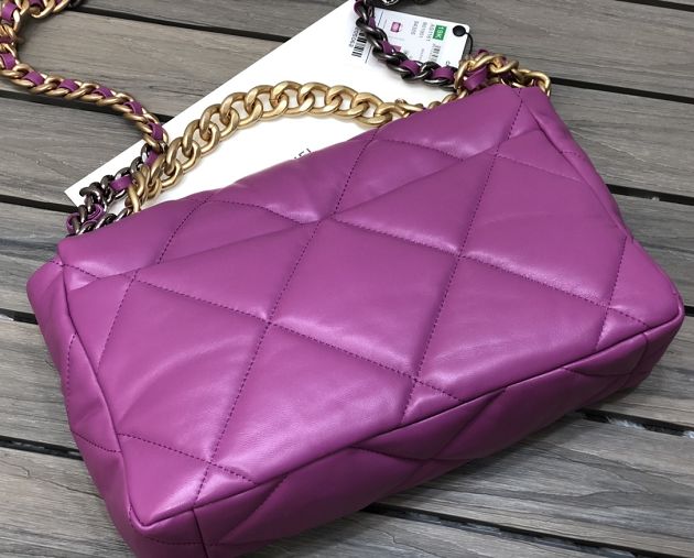 2021 CC original lambskin medium 19 flap bag AS1161 purple