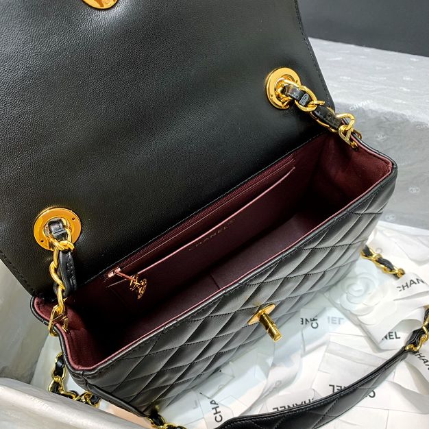 CC original lambskin flap bag A01088 black