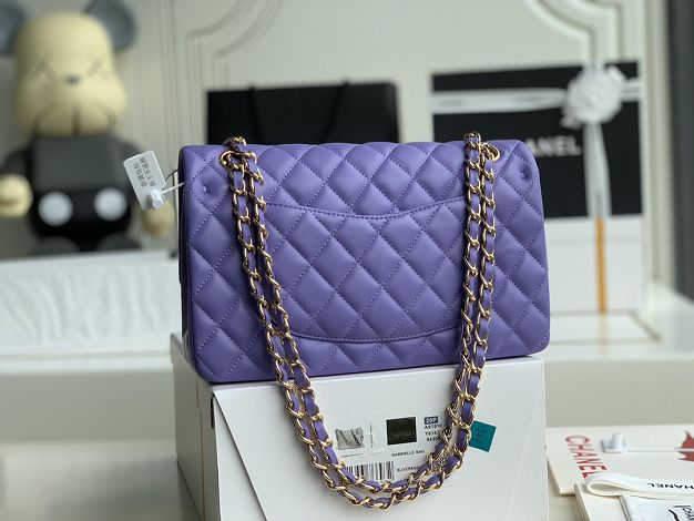 CC original lambskin medium flap bag A01112 purple