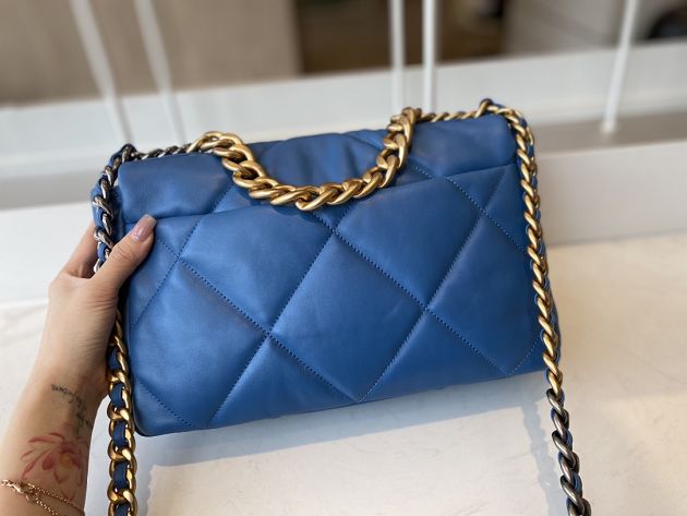 2021 CC original lambskin medium 19 flap bag AS1161 blue