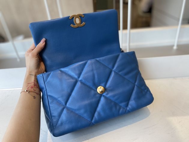 2021 CC original lambskin medium 19 flap bag AS1161 blue