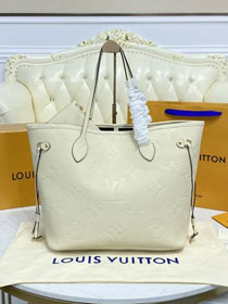 Louis vuitton original monogram empreinte neverfull mm M45684 white