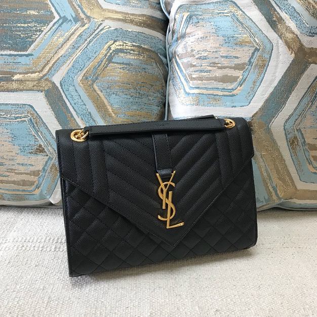 YSL original calfskin envelope medium bag 428134 black