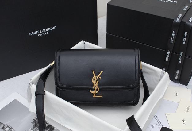 YSL original calfskin solferino medium satchel 634305 black