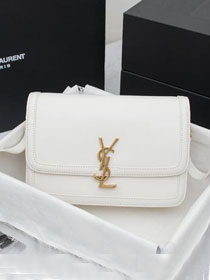 YSL original calfskin solferino medium satchel 634305 white