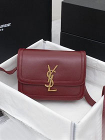 YSL original calfskin solferino small satchel 634306 bordeaux