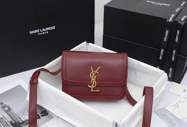 YSL original calfskin solferino small satchel 634306 bordeaux