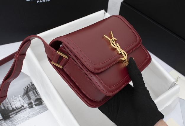 YSL original calfskin solferino small satchel 634306 bordeaux