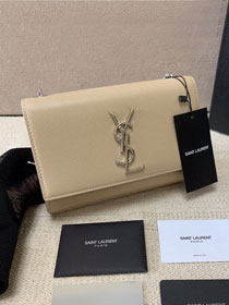 YSL original grained calfskin small kate chain bag 469390 apricot