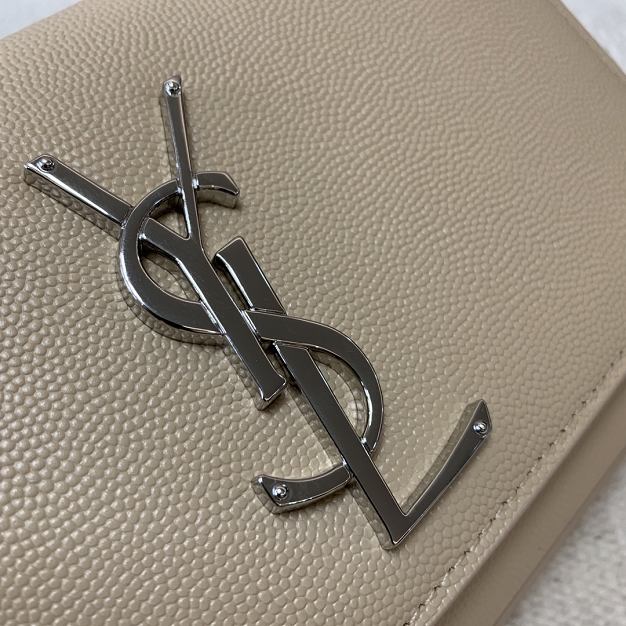 YSL original grained calfskin small kate chain bag 469390 apricot