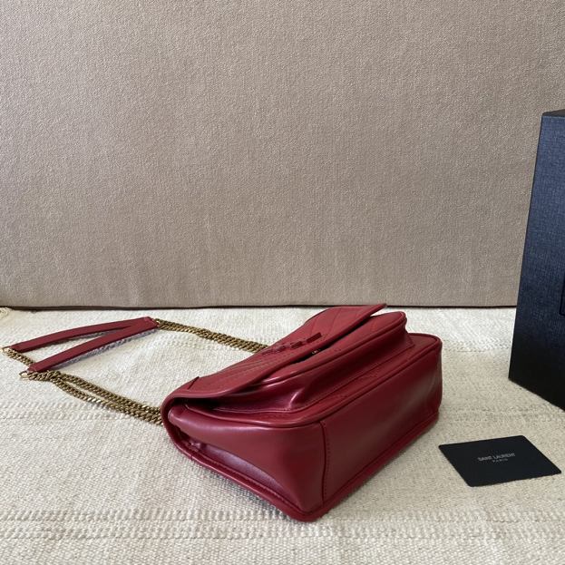 YSL original lambskin niki baby bag 533037 wine red