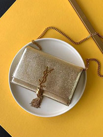 YSL original smooth calfskin kate chain wallet 452159 gold