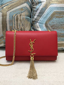 YSL original smooth calfskin medium kate satchel 326078 red