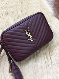 YSL original calfskin lou camera bag 520534 bordeaux