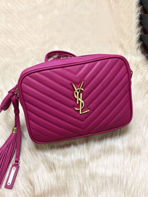 YSL original calfskin lou camera bag 520534 rose red