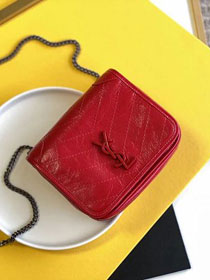 YSL original crinkled calfskin mini niki bag 583103 red