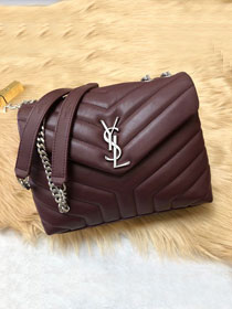 YSL original calfskin loulou small bag 464676 bordeaux