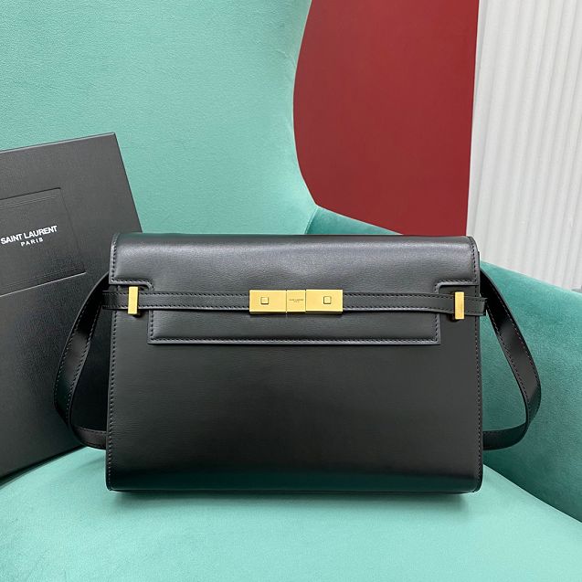 YSL original calfskin manhattan shoulder bag 579271 black