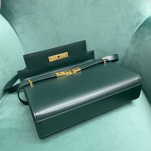 YSL original calfskin manhattan shoulder bag 579271 green