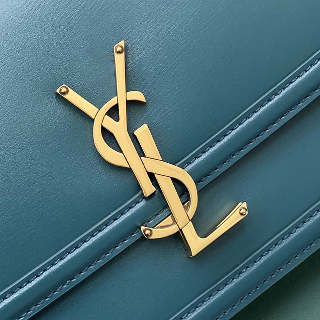 YSL original calfskin solferino medium satchel 634305 green lake