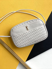 YSL original lambskin camera bag 648990 white