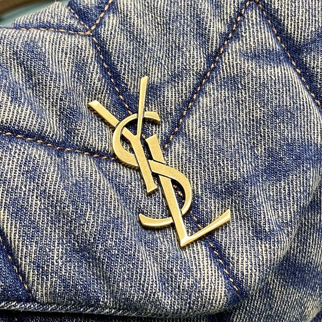 YSL original denim puffer mini bag 620333 blue