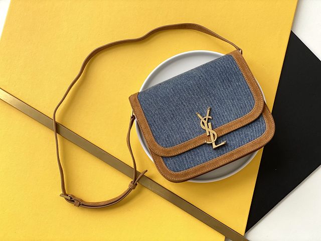 YSL original denim solfeino shoulder bag 634025 blue