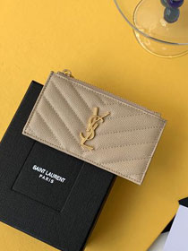 YSL original grained calfskin card holder 607915